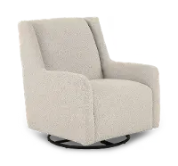 Serra Gray Boucle Swivel Glider Accent Chair