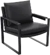 Rosalind Black Vegan Leather Accent Chair