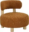 Zonie Orange Boucle Round Accent Chair