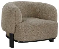 Lawler Mushroom Tan Boucle Barrel Accent Chair