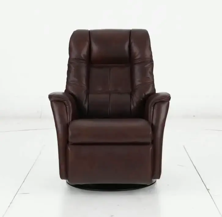 Boston Truffle Brown Leather Standard Swivel Glider Power Recliner-12