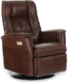 Boston Truffle Brown Leather Standard Swivel Glider Power Recliner