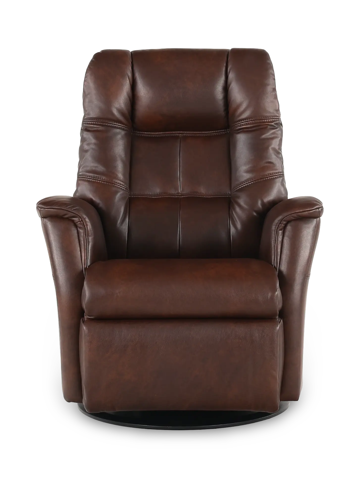 Boston Truffle Brown Leather Standard Swivel Glider Power Recliner-4