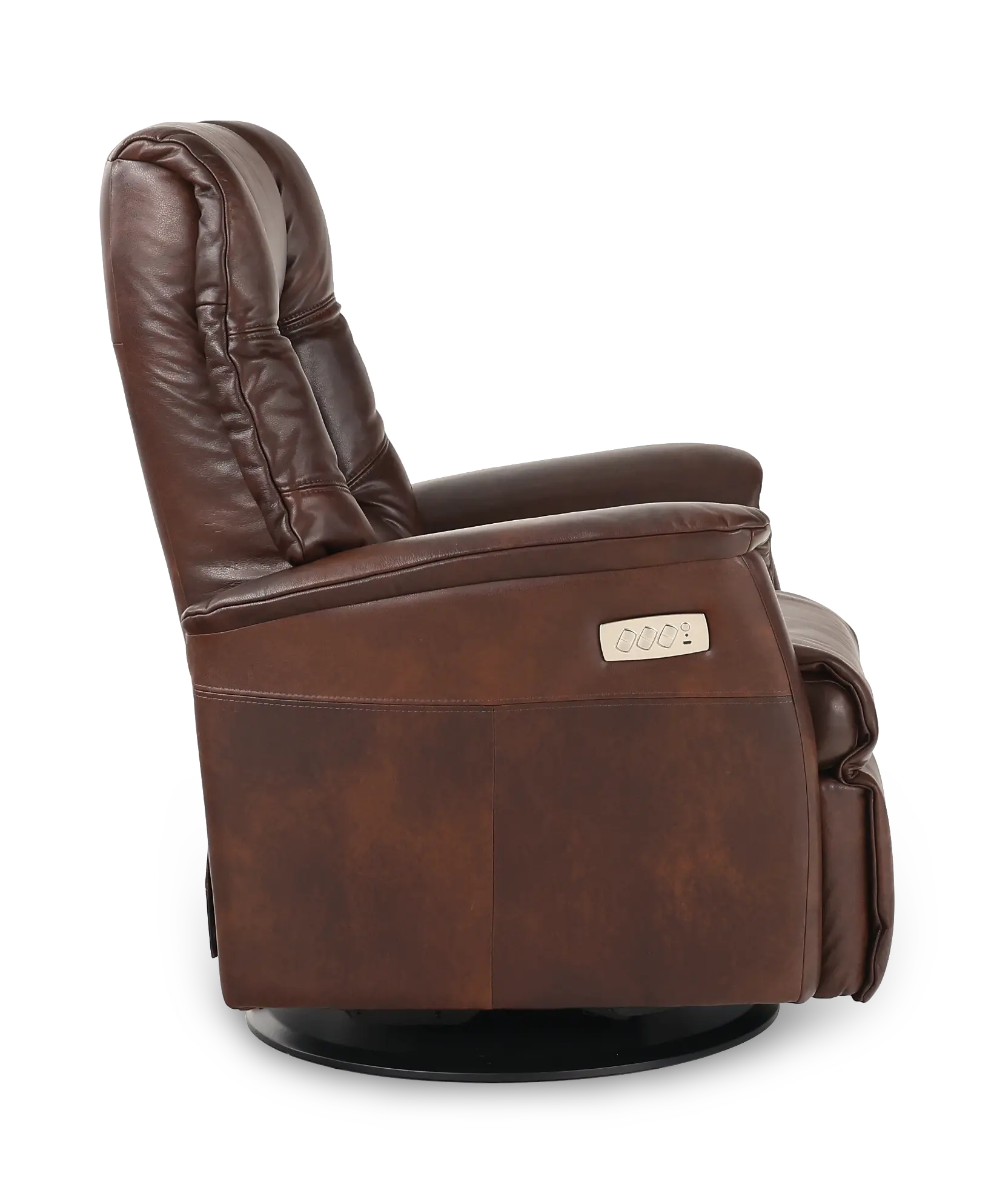 Boston Truffle Brown Leather Standard Swivel Glider Power Recliner-6