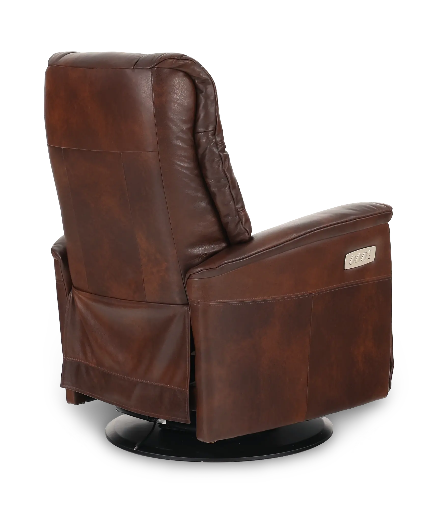 Boston Truffle Brown Leather Standard Swivel Glider Power Recliner-7