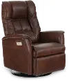 Boston Truffle Brown Leather Large Swivel Glider Power Recliner
