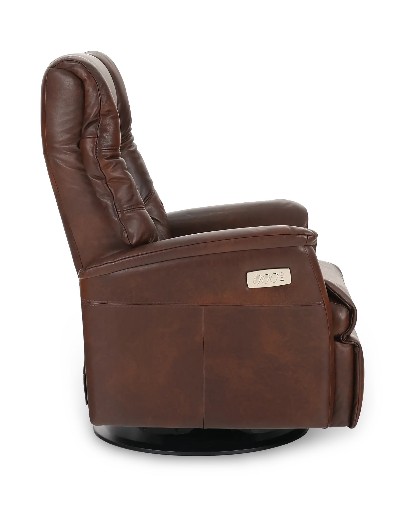 Boston Truffle Brown Leather Large Swivel Glider Power Recliner-6