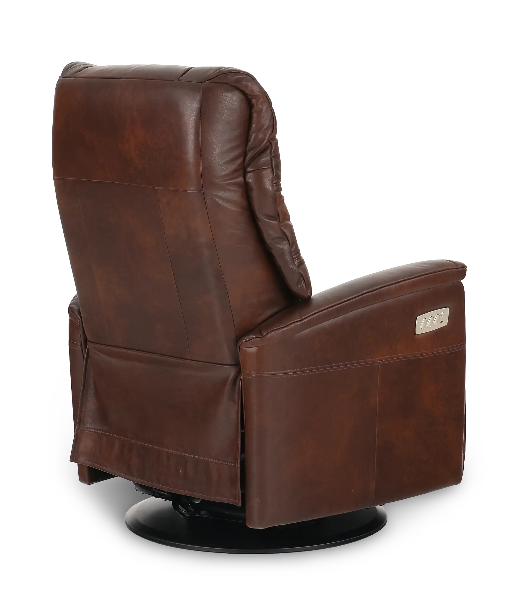 Boston Truffle Brown Leather Large Swivel Glider Power Recliner-7