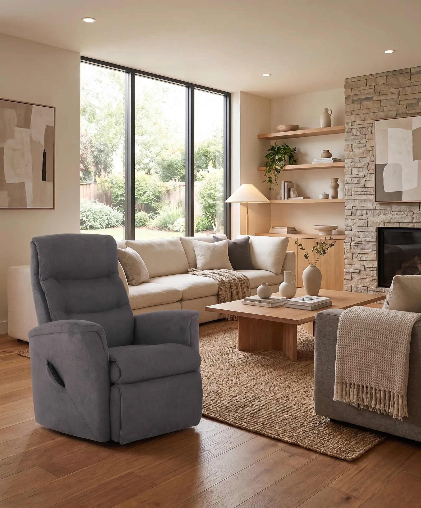 Liberty Gray Large Power Lift Recliner-2