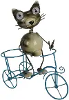 Metal Solar Cat on Bike