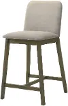 LCALBAMKCB26 Allin Dark Brown and Khaki Beige Upholstered Bar Stool