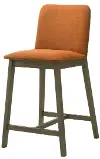 LCALBATTCB26 Allin Dark Brown and Terracotta Orange Upholstered Bar Stool