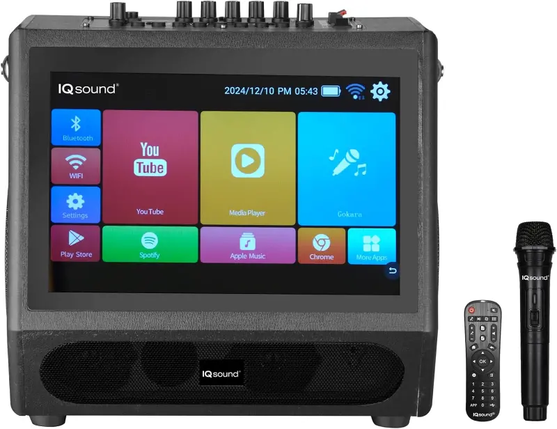 Supersonic Black IQ Sound Portable Karaoke System