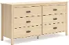 Cabinella Natural Wood 6-Drawer Dresser