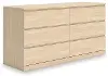 Onita Natural Light Wood 6-Drawer Dresser