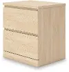 Onita Natural Light Wood 2-Drawer Nightstand