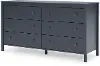 Simmenfort Navy Blue Wooden 6-Drawer Dresser