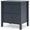 Simmenfort Navy Blue Wooden 2-Drawer Nightstand