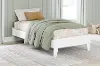 Hallityn Solid White Twin Wooden Platform Bed