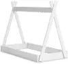 Hallityn Solid White Twin Toddler Tent Bed
