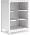 Hallityn Solid White 41  Scalloped Bookcase