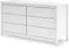 Hallityn Solid White 6-Drawer Dresser