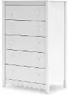 Hallityn Solid White 5-Drawer Chest