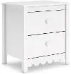 Hallityn Solid White 21  2-Drawer Nightstand