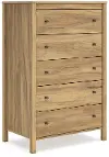 Bermacy Warm Hickory Brown 5-Drawer Chest