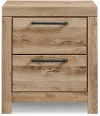 Hyanna Light Brown 2-Drawer Nightstand