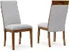Lyncott Gray and Brown Upholstered Dining Chair, Set of 2