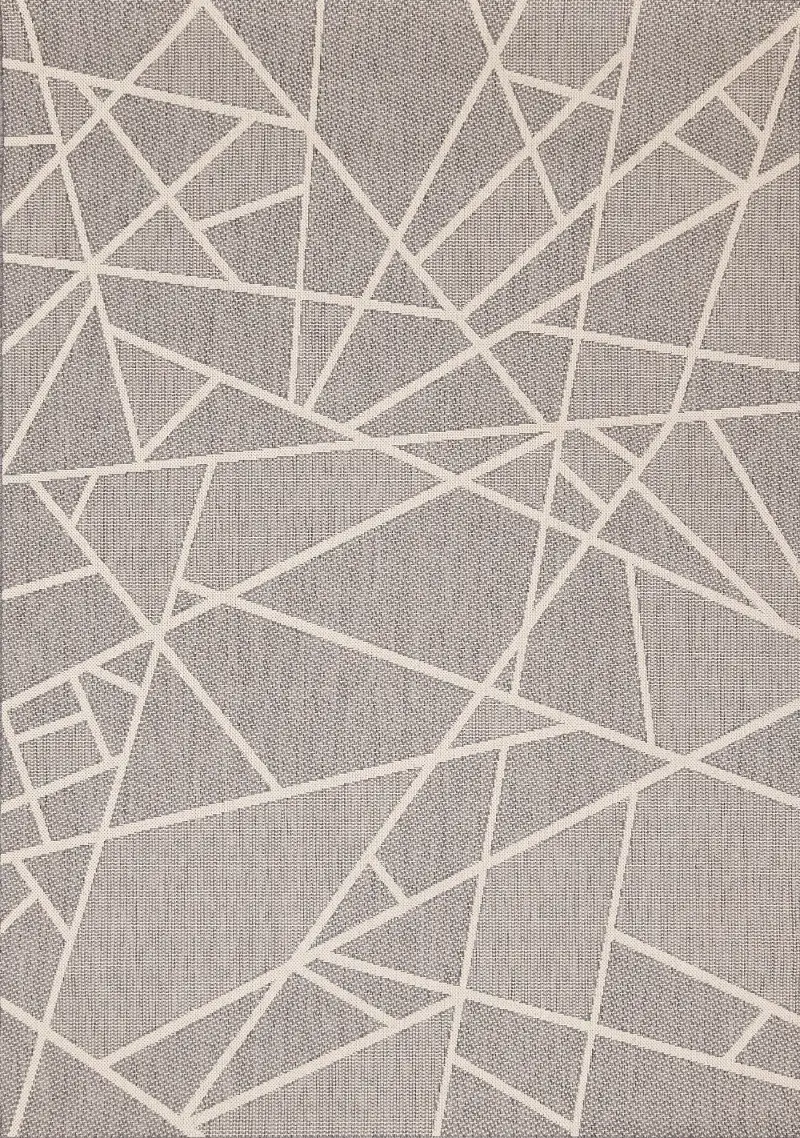 Jasper 6 x 9 Gray and White Outdoor Rug