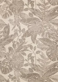 Jasper 8 x 11 Beige and Cream Tropical Design Outdoor Rug