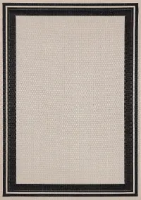 Jasper 8 x 10 White with Black Border Outdoor Area Rug