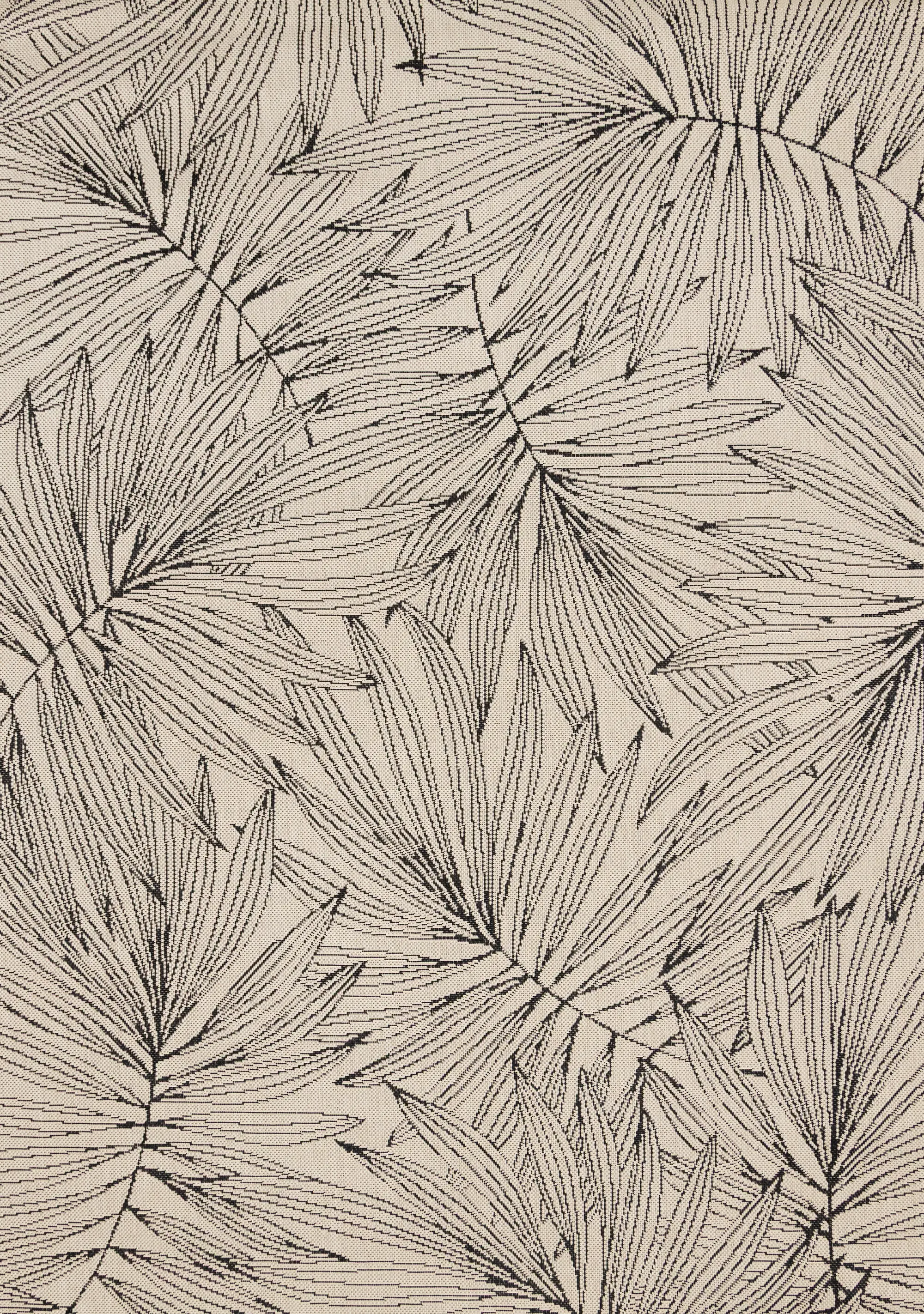 Jasper 6 x 9 Black and White Foliage Outdoor Area Rug-1