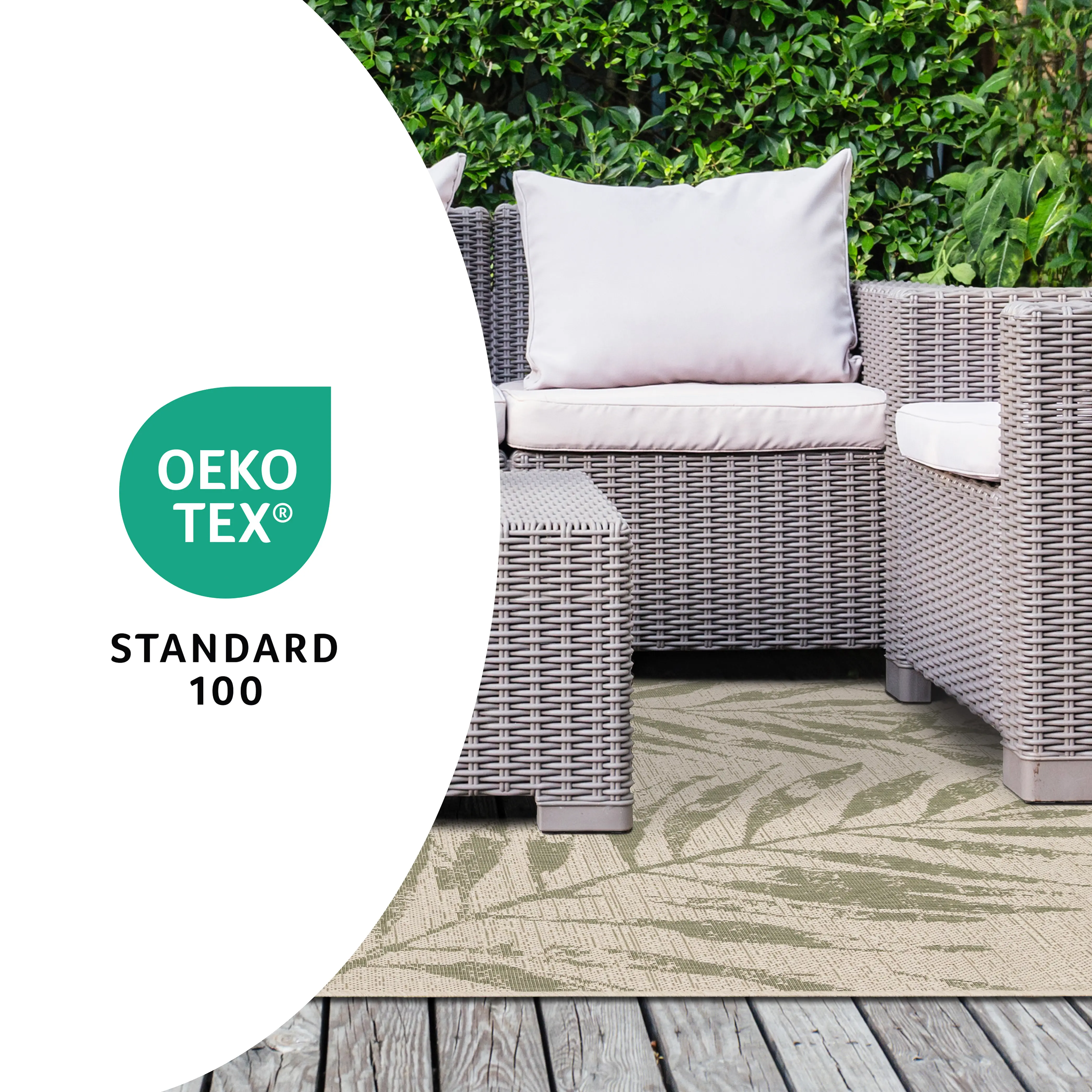 Jasper 8 x 10 Green and Cream Botanical Outdoor Area Rug-4