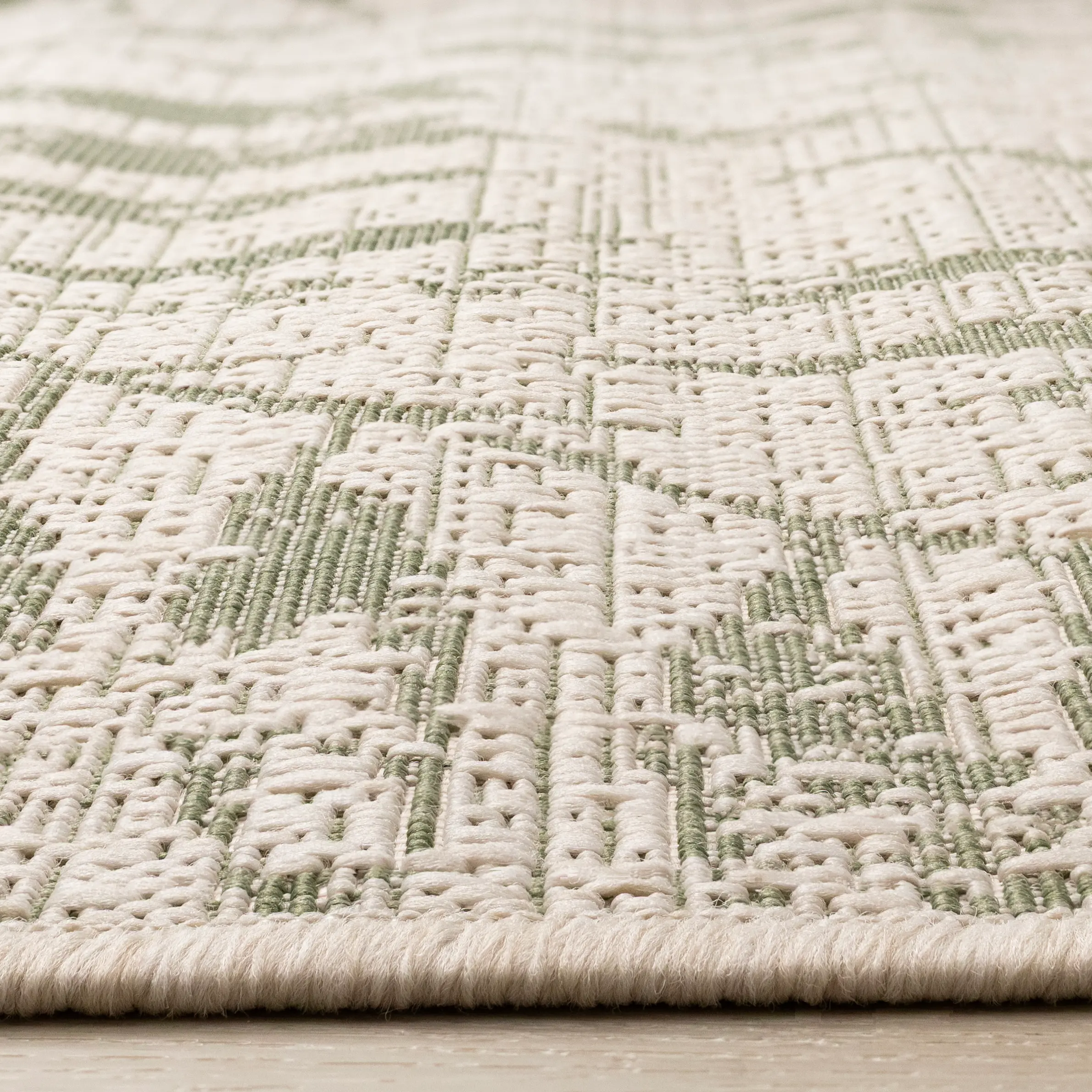 Jasper 8 x 10 Green and Cream Botanical Outdoor Area Rug-6