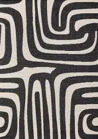 Jasper 5 x 8 Black and White Abstract Lines Outdoor Rug