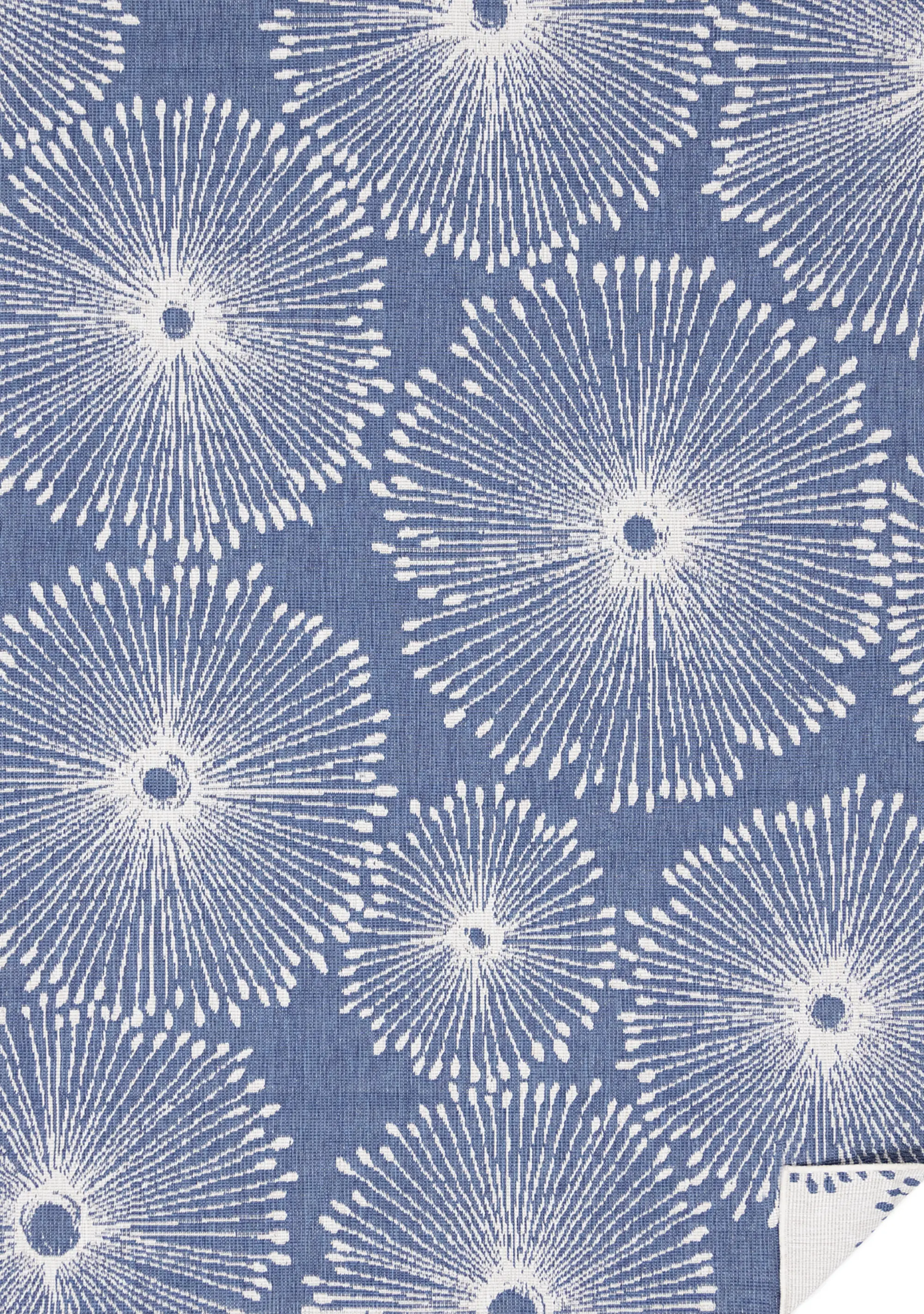 Bristol 5 x 8 Blue and White Dandelion Wish Reversible Indoor-Outdoor Area Rug-1
