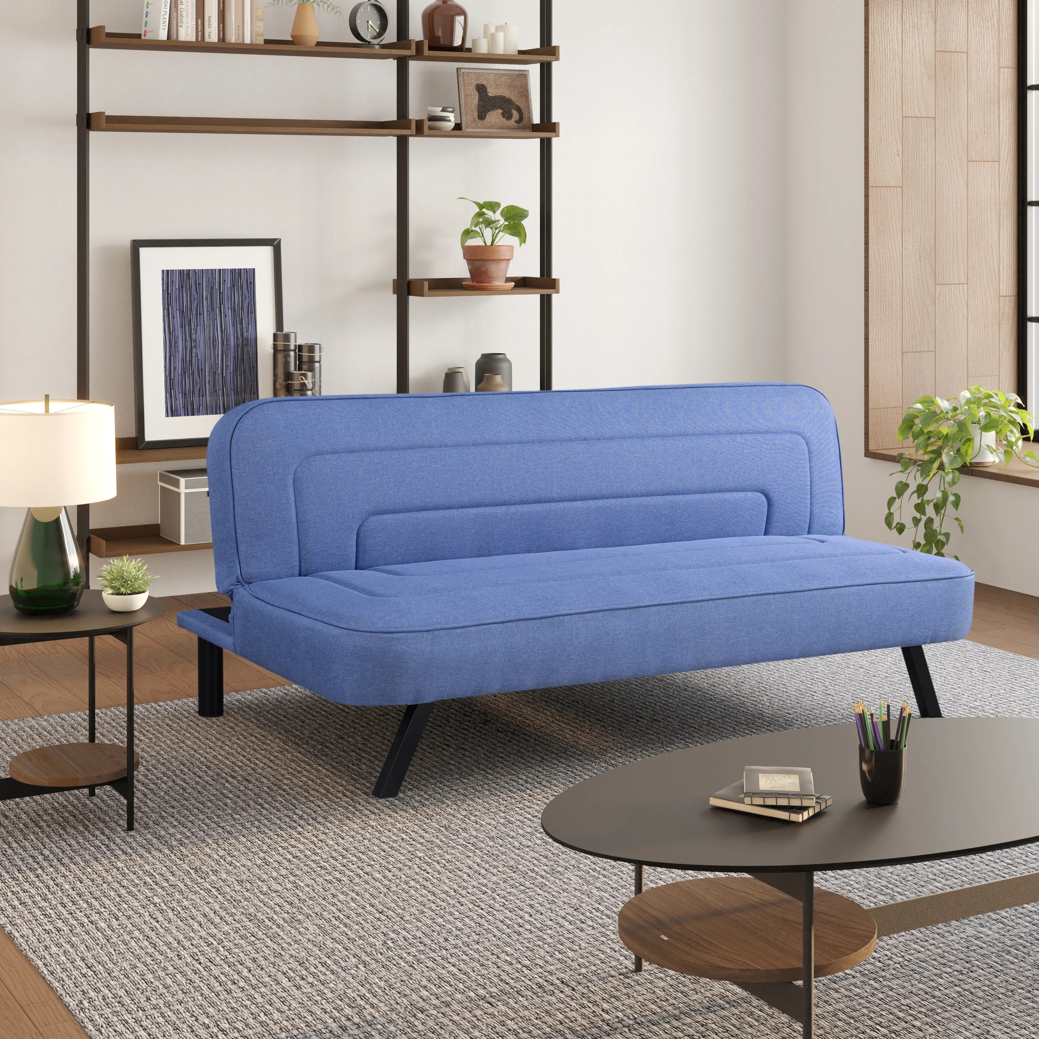 123A047BLU Serta Mia Charcoal Gray Convertible Sleeper Sofa-1