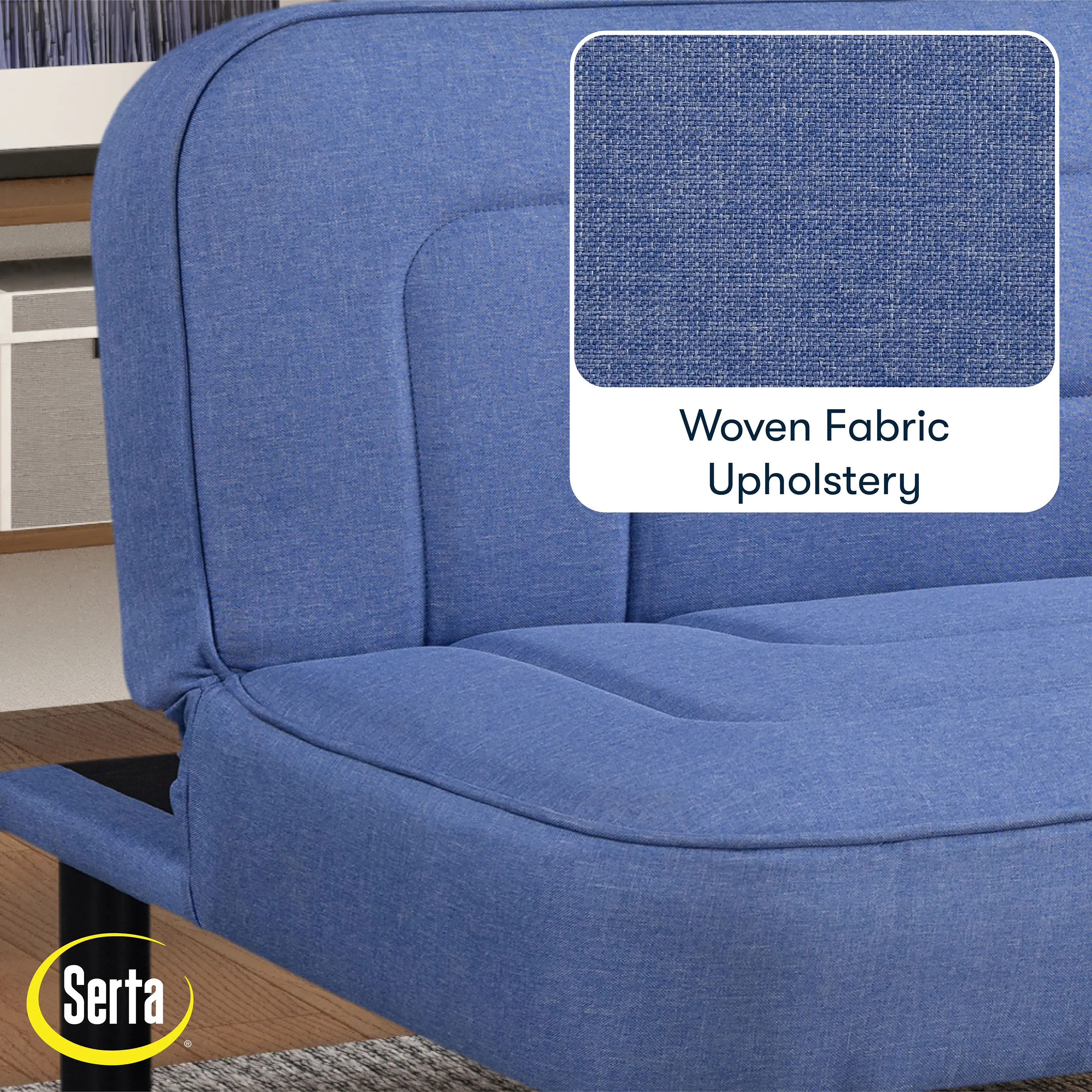 123A047BLU Serta Mia Charcoal Gray Convertible Sleeper Sofa-5