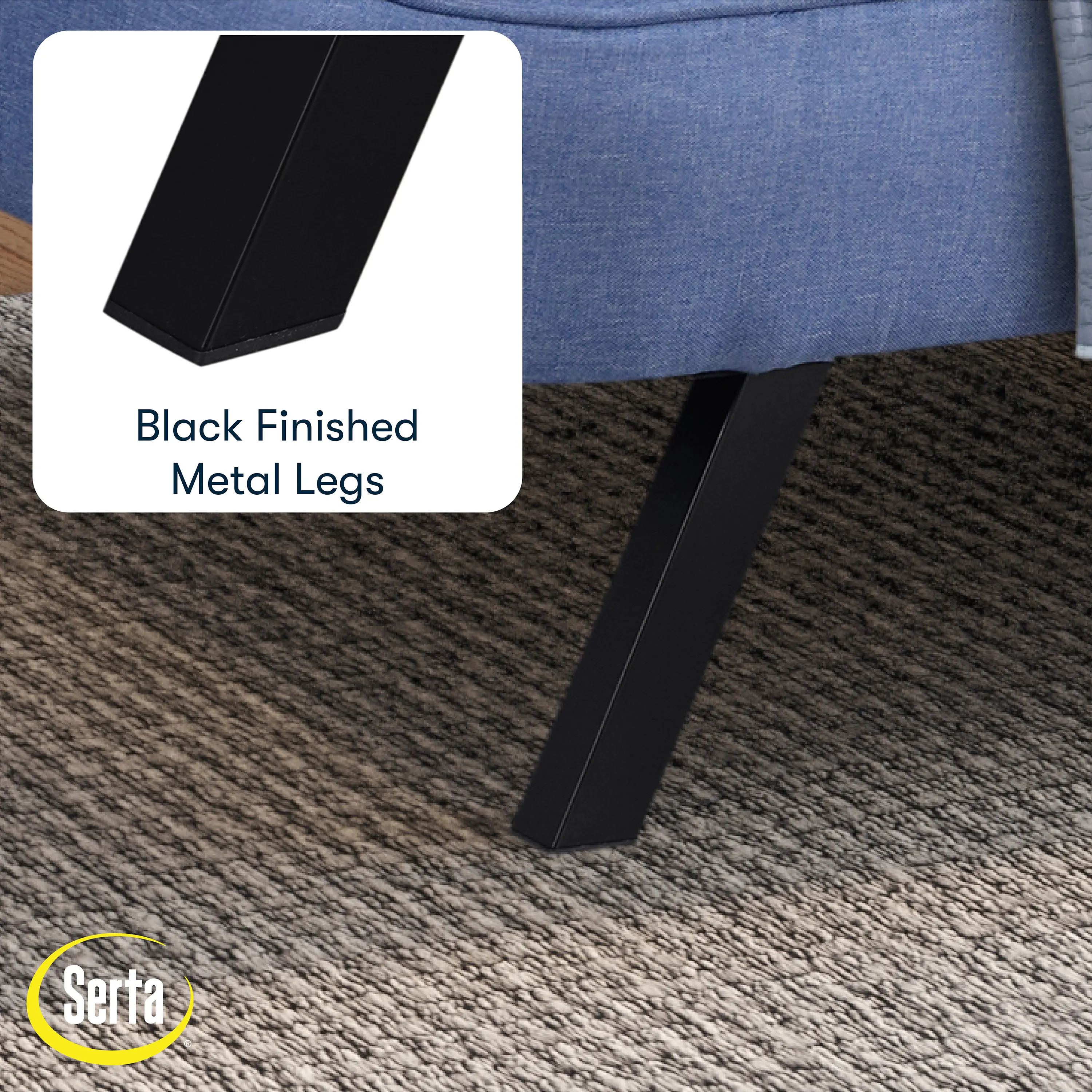 123A047BLU Serta Mia Charcoal Gray Convertible Sleeper Sofa-6
