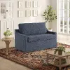 114A063NVY Serta Alex Navy Blue Loveseat Twin Pull-Out Sleeper