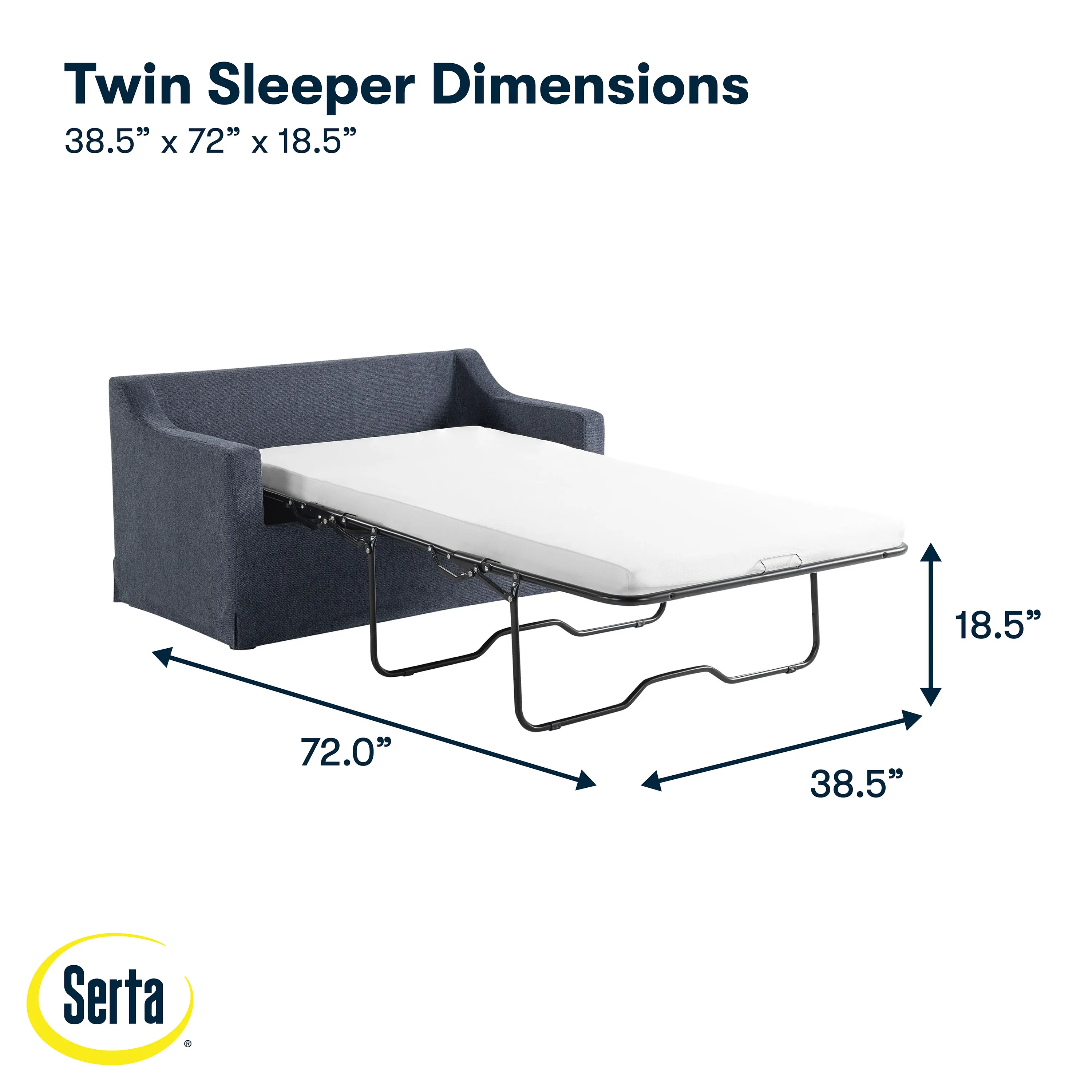 114A063NVY Serta Alex Navy Blue Loveseat Twin Pull-Out Sleeper-20