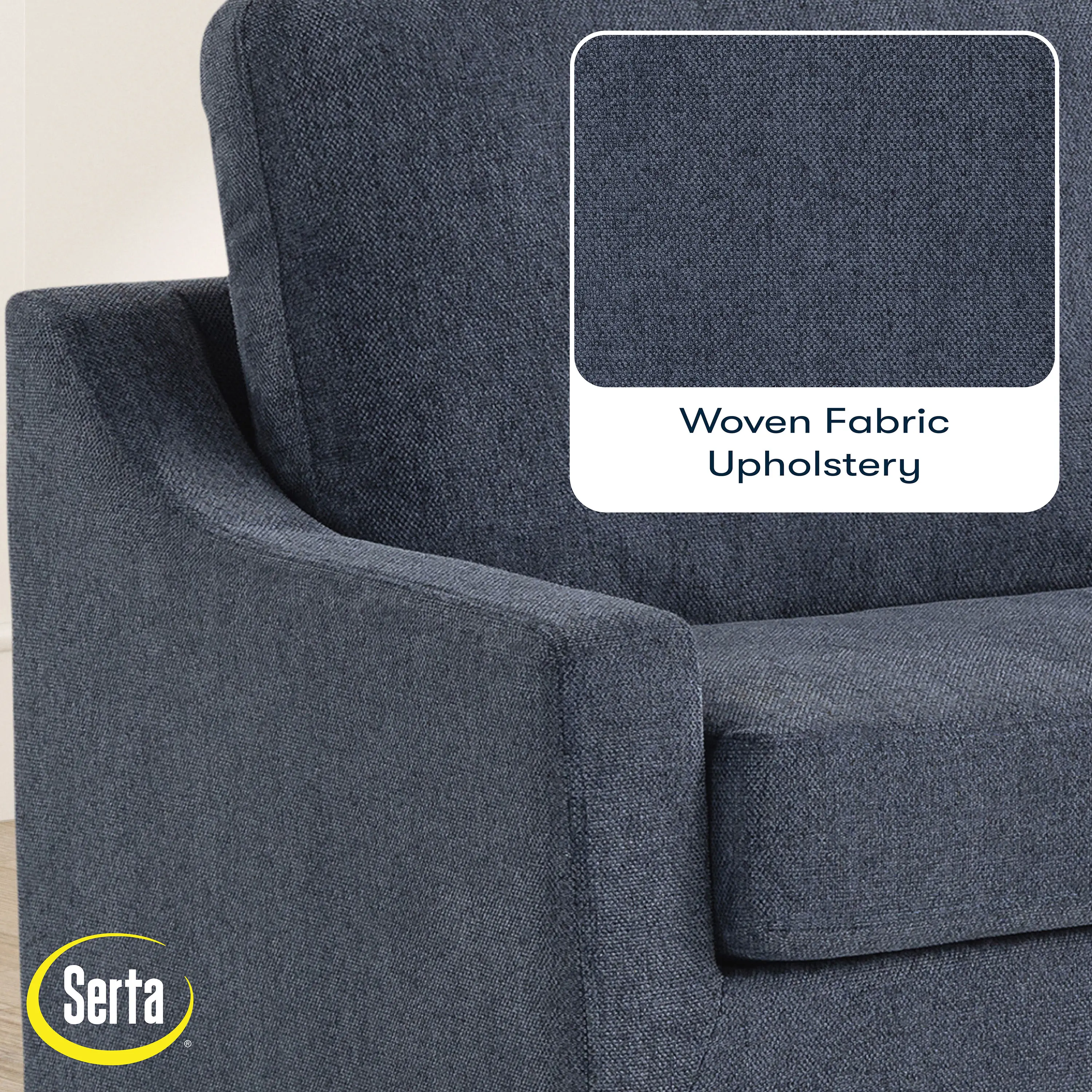 114A063NVY Serta Alex Navy Blue Loveseat Twin Pull-Out Sleeper-4