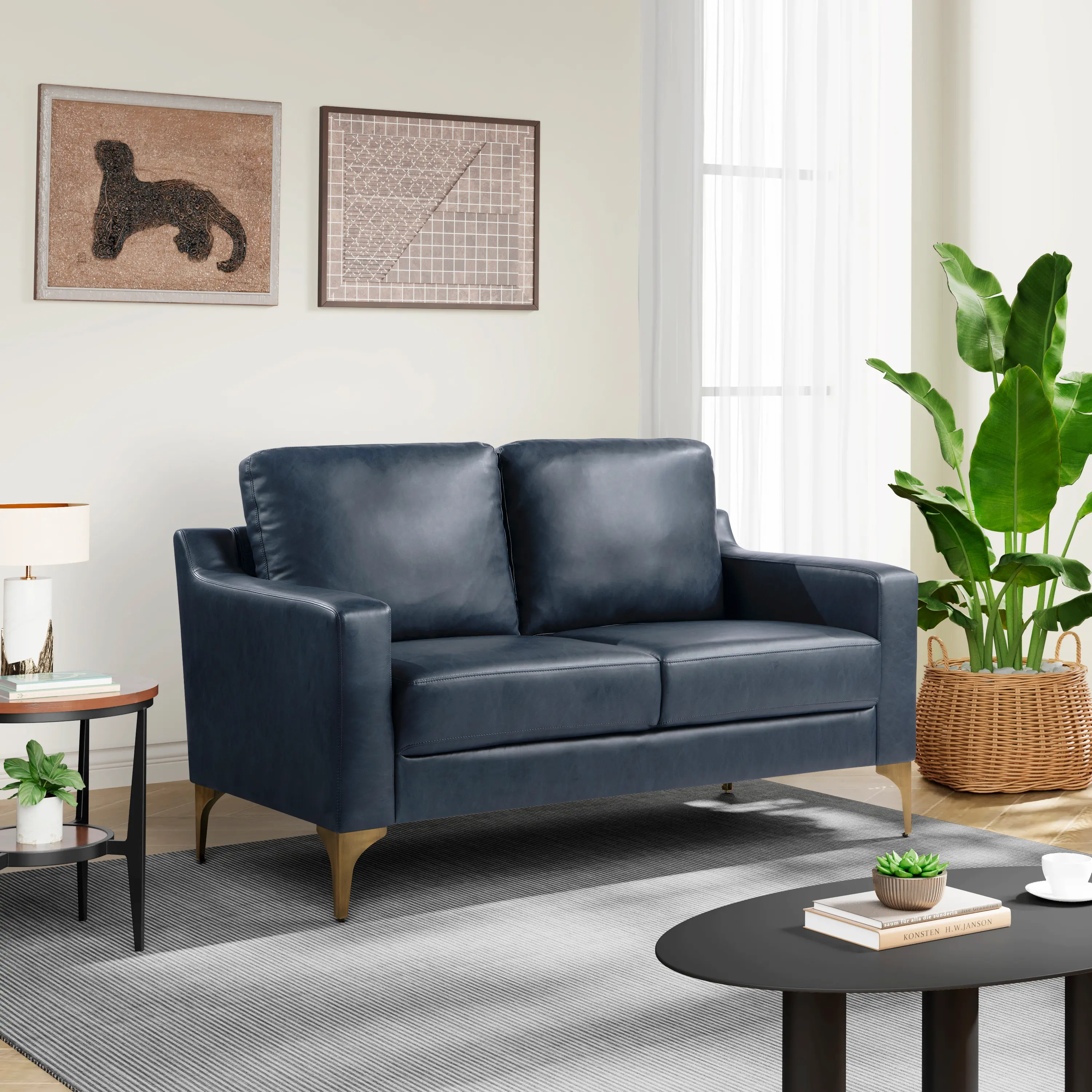 132A013NVY Serta Finneas Navy Loveseat-1