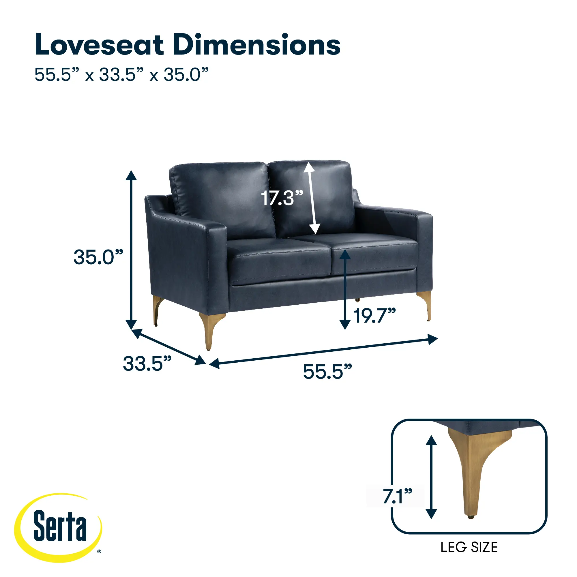 132A013NVY Serta Finneas Navy Loveseat-15