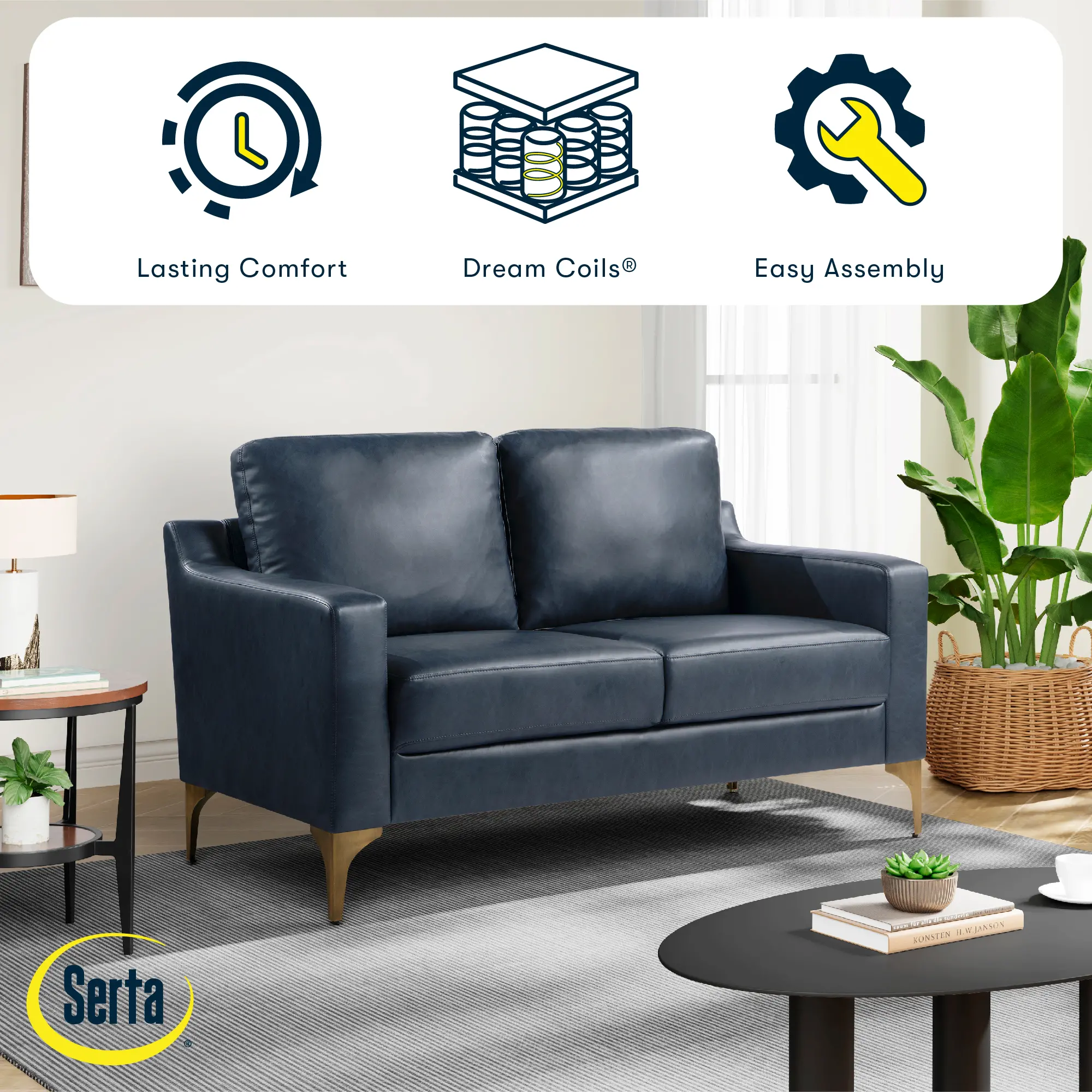 132A013NVY Serta Finneas Navy Loveseat-2
