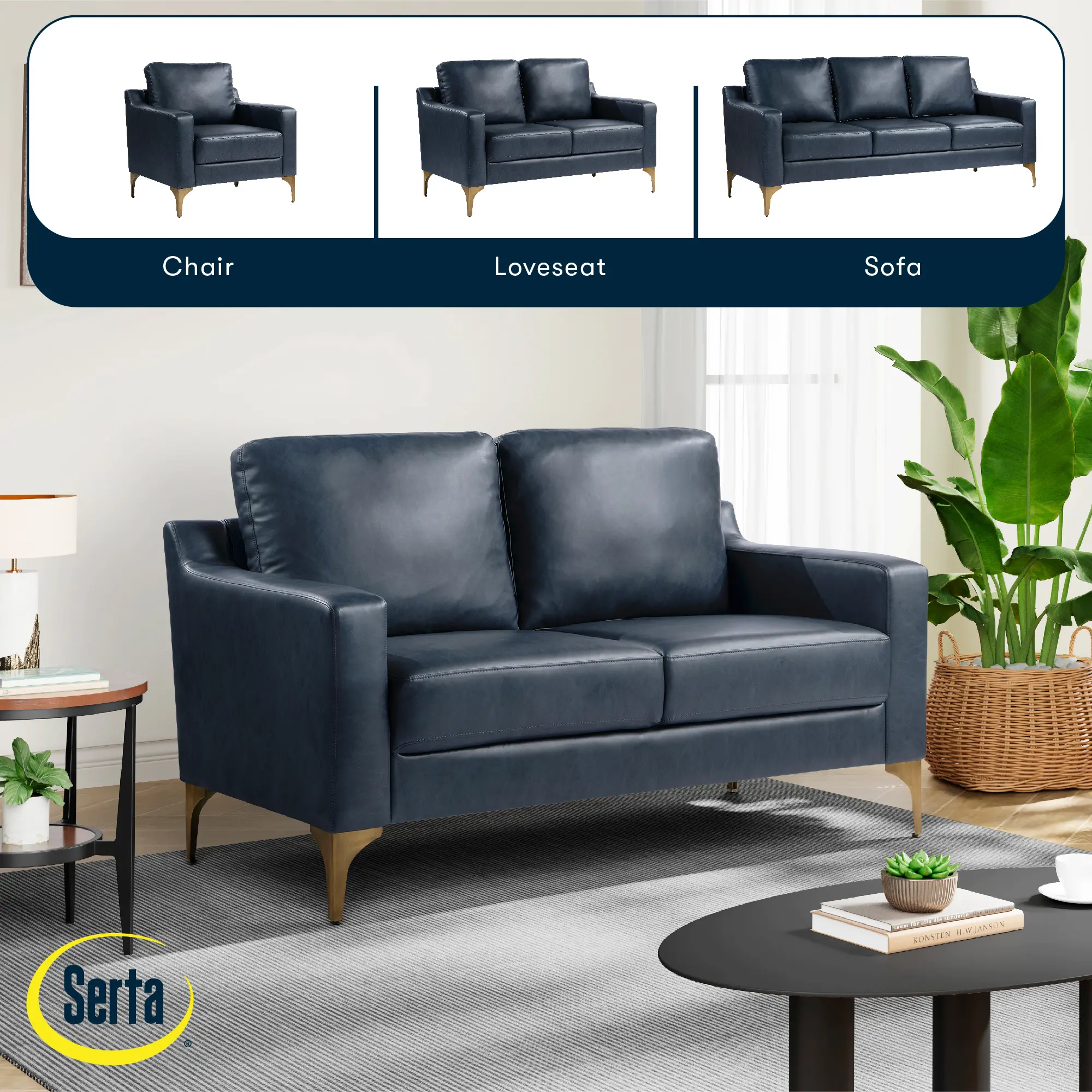 132A013NVY Serta Finneas Navy Loveseat-3