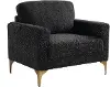 131A016BLK Marta Black Chenille Accent Chair